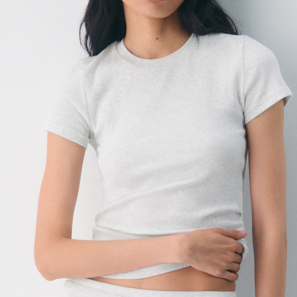 Aritzia TNA Heather Gray Short Sleeve Tee